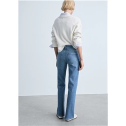 Jeans rectos tiro medio aberturas