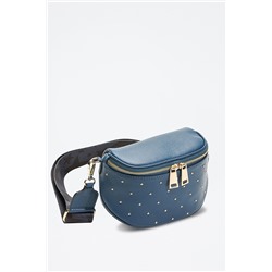 Bandolera de piel Phoebe Azul petróleo