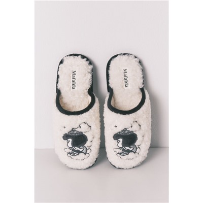 Zapatillas casa borreguito gris Mafalda