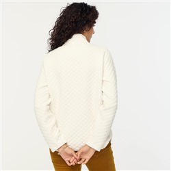 Quilted mockneck pullover