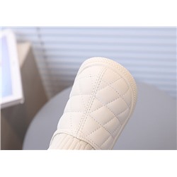 Модные ботинки на плоской подошве с толстым бархатом