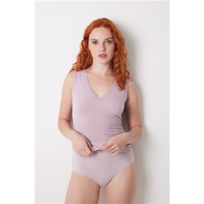 Camiseta tirantes punto súper suave rosa