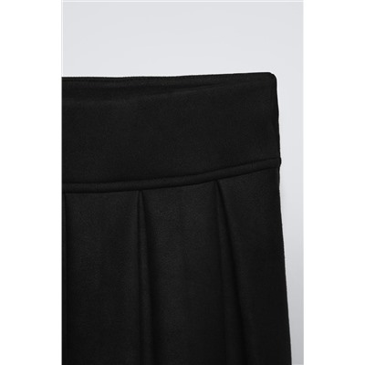 FAUX SUEDE BOX PLEAT SKIRT