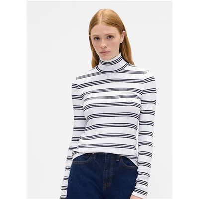 Ribbed Turtleneck T-Shirt