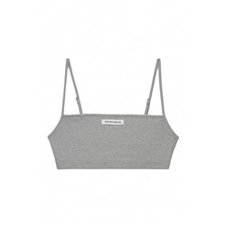 Top recto sin costuras canalé gris