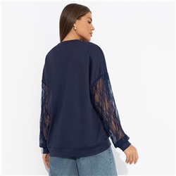 Свитшот с декоративными рукавами, Роскошь без пафоса (синий)