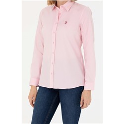 Kadın Pembe Uzun Kollu Basic Gömlek