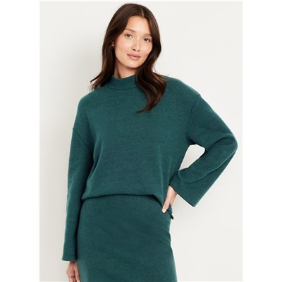 Cozy Mock-Neck Tunic Sweater