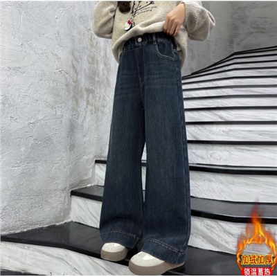 Джинсы с флисом утепленные