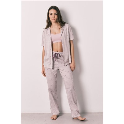 Pijama camisero algodón rayas Grogu