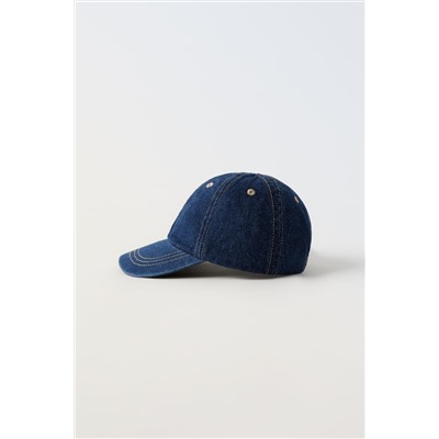 DENIM CAP WITH TOPSTITCHING