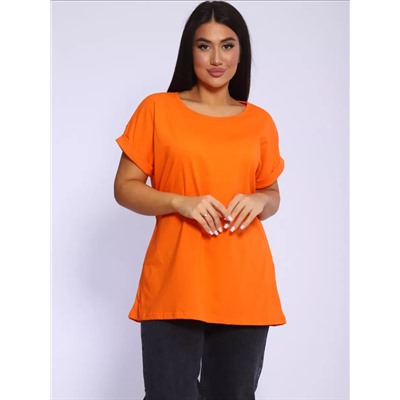 Футболка без рисунка с отворотами на рукавах, хлопок 100%, Арт. 561