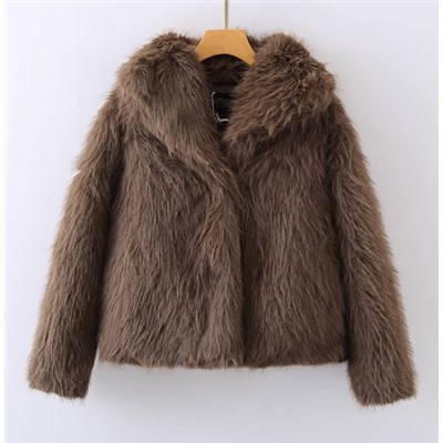 Женская свободная короткая зимняя куртка из искусственного меха