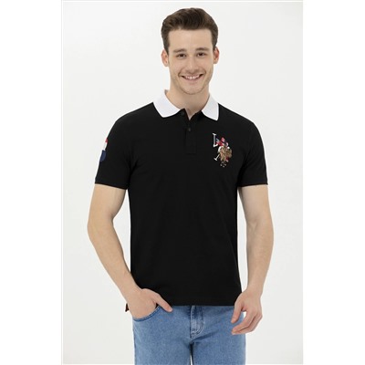 Erkek Siyah Basic Polo Yaka Tişört