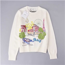 Модный женский кардиган с вышивкой и круглым вырезом Dio*r