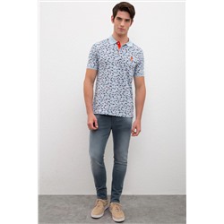 Erkek Açık İndigo Polo Yaka Tişört