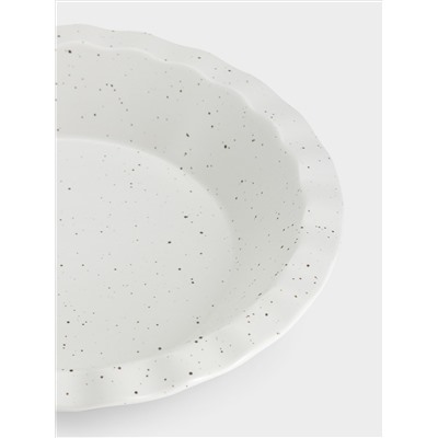 Форма для запекания, 25 см, фарфор P, круглая, молочная, в крапинку, Speckle