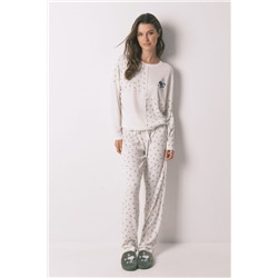 Pijama largo 100% algodón canalé Mafalda