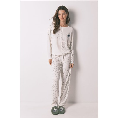Pijama largo 100% algodón canalé Mafalda