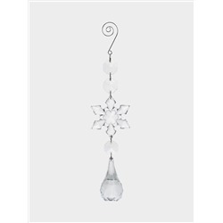 Украшение декоративное, 25 см, подвесное, акрил/металл, Снежинка с кристаллом, Event