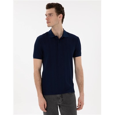 Lacivert Slim Fit Polo Yaka Tişört