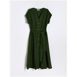 Платье из смесовой льняной ткани