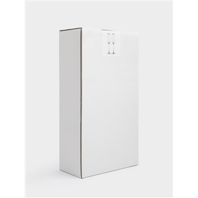 Бокал для шампанского, 230 мл, 2 шт, стекло, с серебристым кантом, Rhapsody