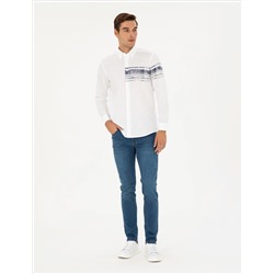 Lacivert Regular Fit Uzun Kollu Gömlek