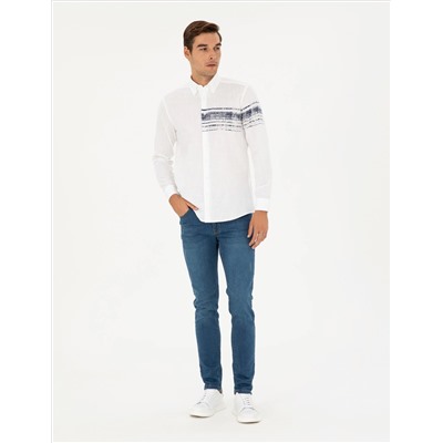 Lacivert Regular Fit Uzun Kollu Gömlek