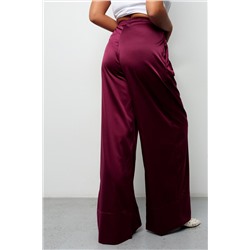 Брюки палаццо на резинке атласные 398BRD