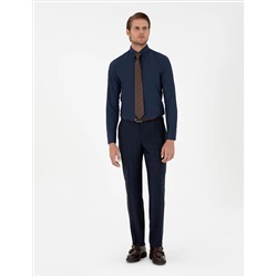 Lacivert Slim Fit Uzun Kollu Gömlek