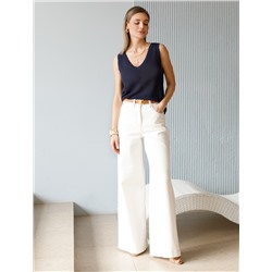 Летний топ полупрозрачной вязки из хлопка