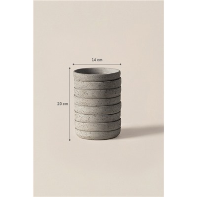 Ella Saksı - Soft Gri - 14 cm