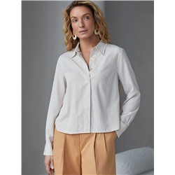 Укороченная блузка в полоску из хлопка