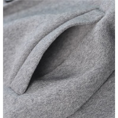 Двубортное шерстяное пальто средней длины АЙСИК*Л