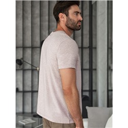 Футболка полуприлегающего кроя с принтом из премиального хлопка