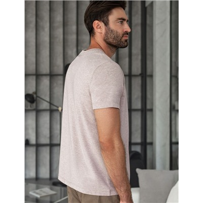 Футболка полуприлегающего кроя с принтом из премиального хлопка