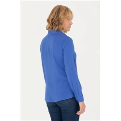 Kadın Mavi Uzun Kollu Gömlek