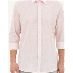 Açık Pembe Regular Fit Uzun Kollu Gömlek