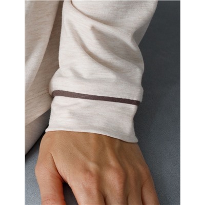 Блузка из эластичного хлопка с контрастным кантом