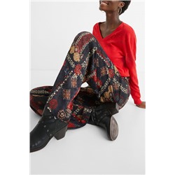 Pantalón ancho cenefas étnicas