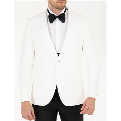 Beyaz Ex. Slim Fit Yelekli Smokin