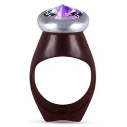 Кольцо Силиата (кристаллы SW розовые хамелеон; покрытие родий)