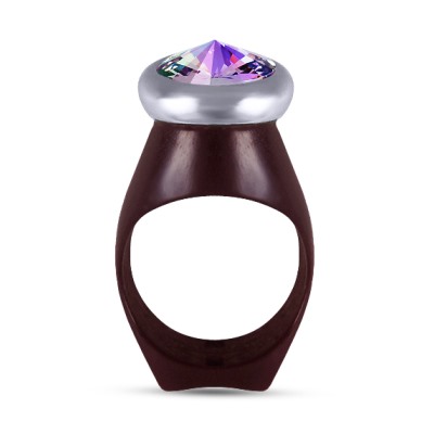 Кольцо Силиата (кристаллы SW розовые хамелеон; покрытие родий)