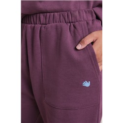 Pantalón flare felpa algodón vino