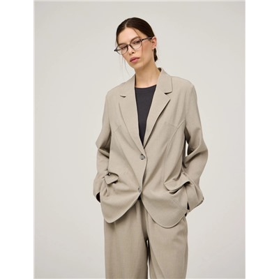 Бежевый жакет с содержанием льна