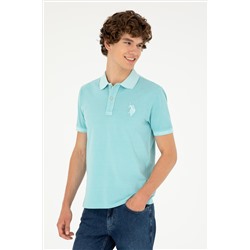 Erkek Slim Fit Polo Yaka Mint Basic Tişört