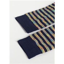 Kurze gerippte Herrensocken aus Fil d‘Ecosse