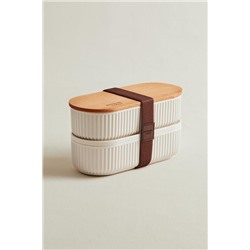 Magou 500ml Ahşap Kapaklı Lunch Box 2'li