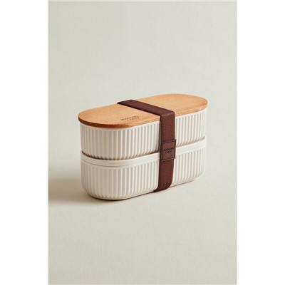 Magou 500ml Ahşap Kapaklı Lunch Box 2'li